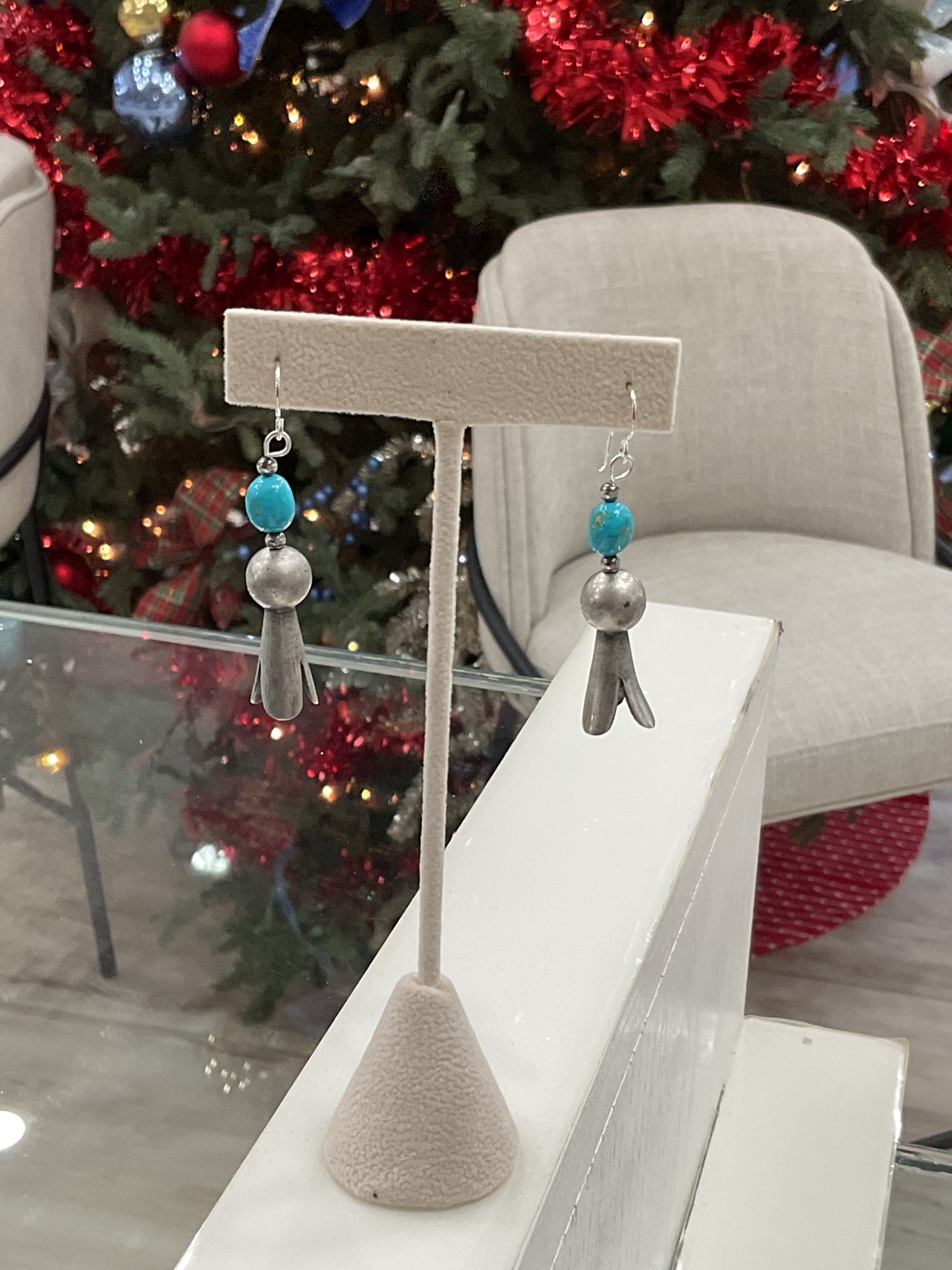 Sterling Silver Oxidized Sonoran Bead Drop Earrings